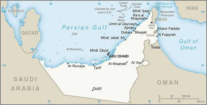 United Arab Emirates-Map